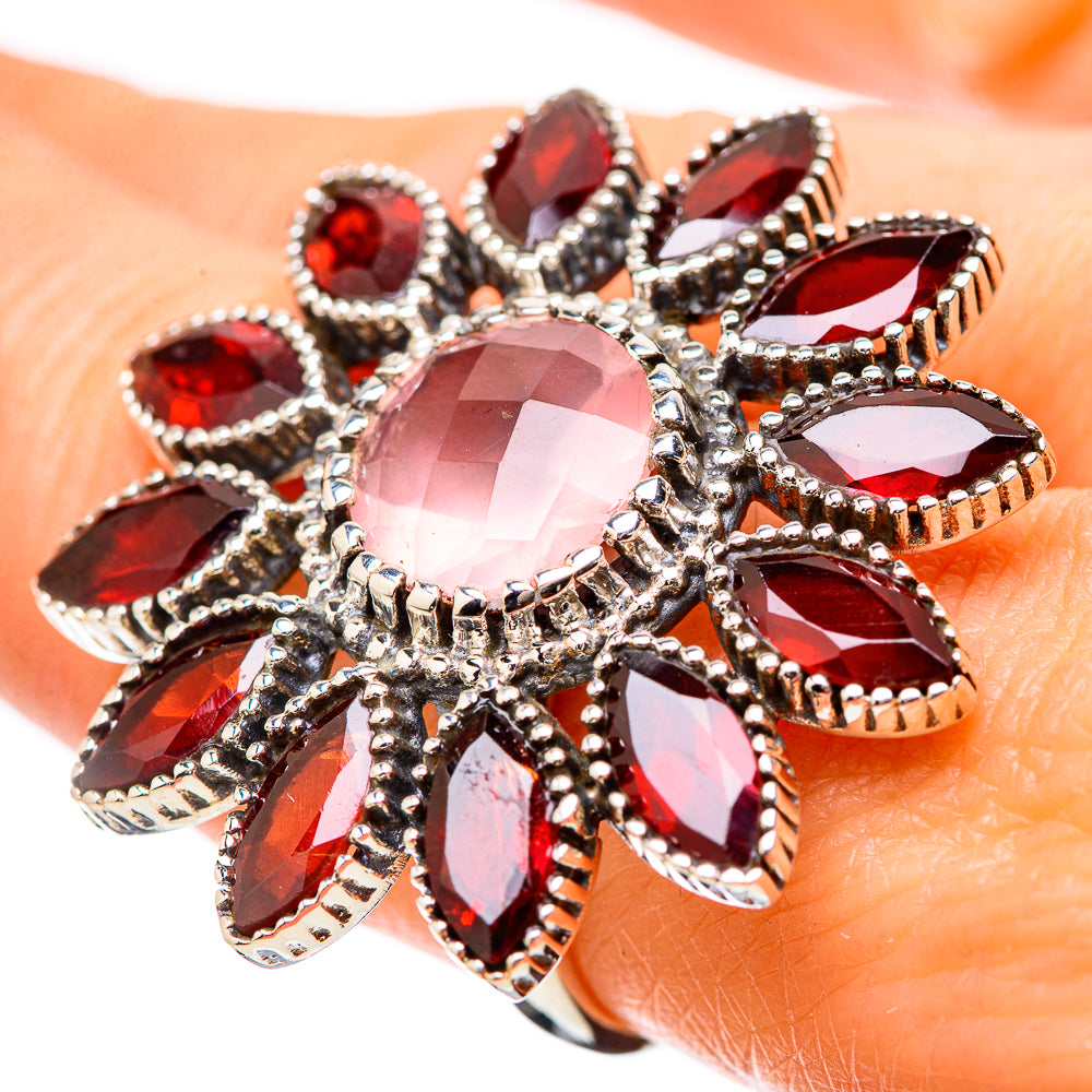 Rose Quartz Rings handcrafted by Anasilvercos - RING131407