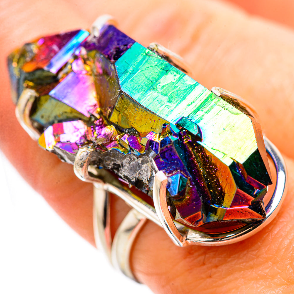 Titanium Sunshine Druzy Rings handcrafted by Anasilvercos - RING131408