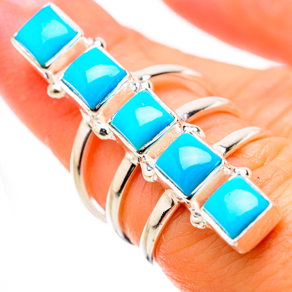 Sleeping Beauty Turquoise Rings handcrafted by Anasilvercos - RING131412