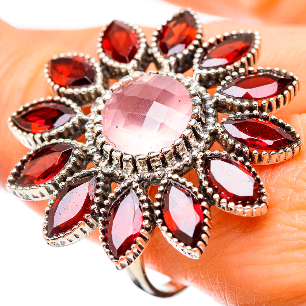 Rose Quartz Rings handcrafted by Anasilvercos - RING131423
