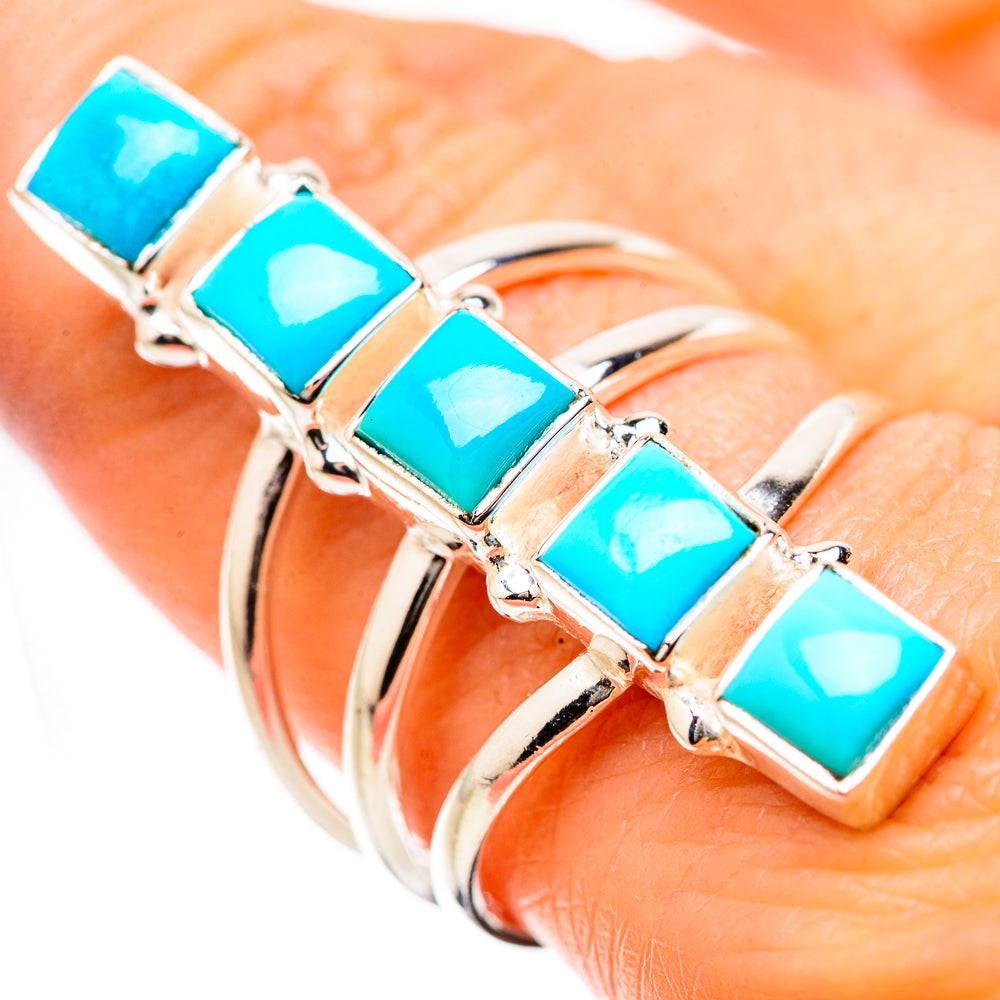 Sleeping Beauty Turquoise Rings handcrafted by Anasilvercos - RING131443