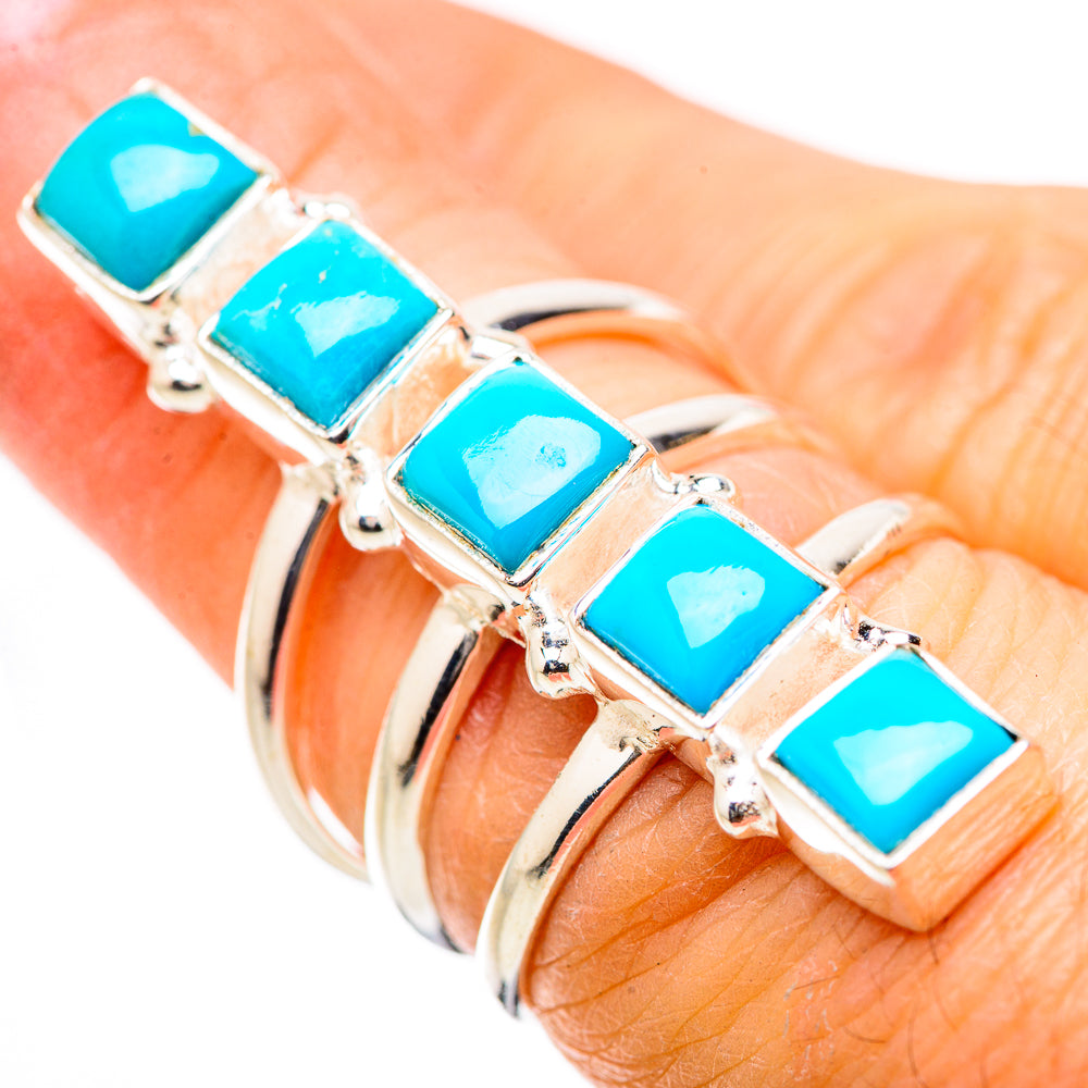 Sleeping Beauty Turquoise Rings handcrafted by Anasilvercos - RING131454