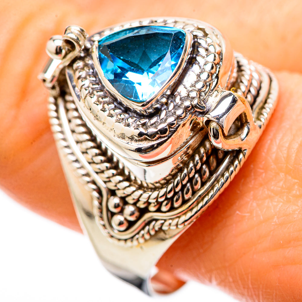 Swiss Blue Topaz Rings handcrafted by Anasilvercos - RING131465