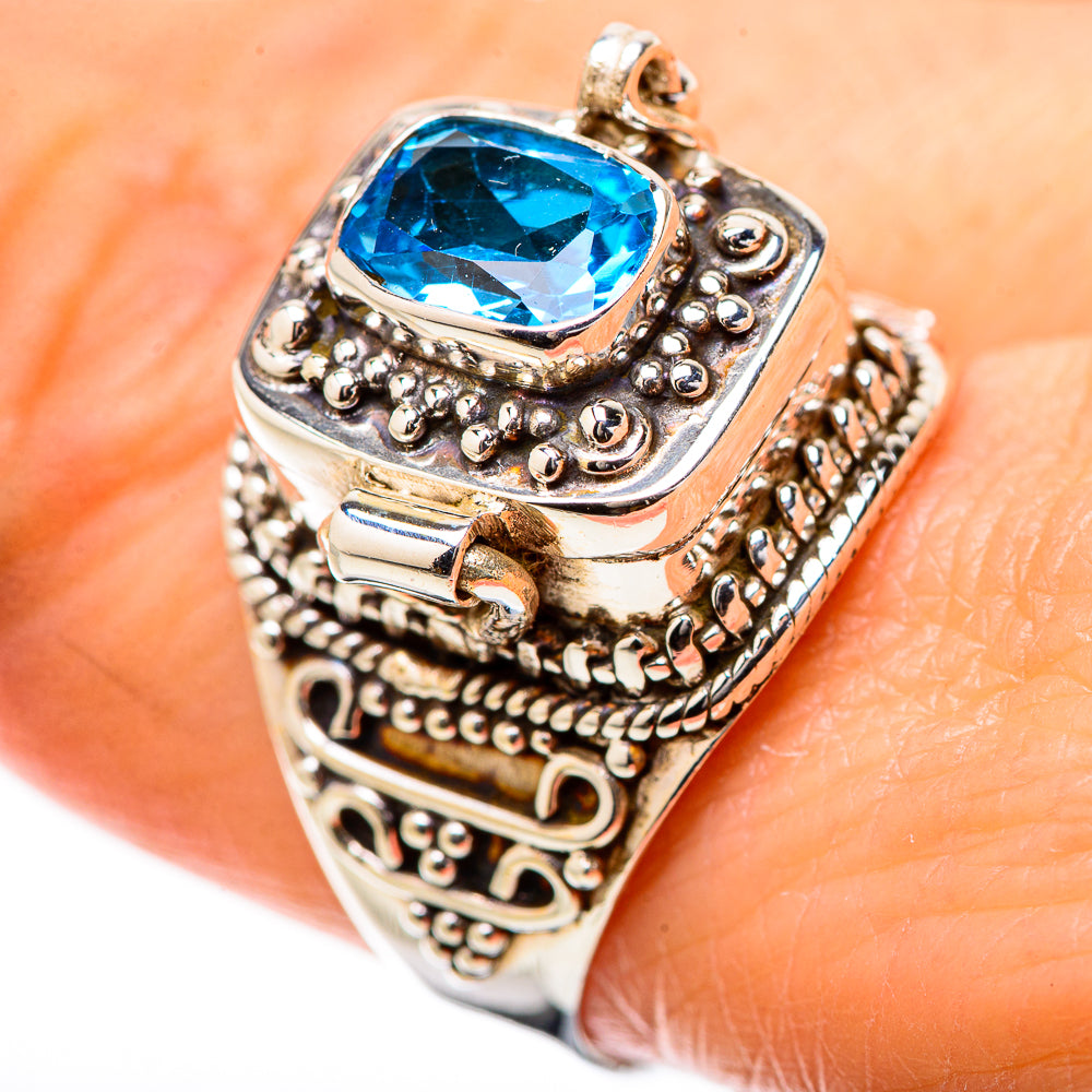 Swiss Blue Topaz Rings handcrafted by Anasilvercos - RING131482