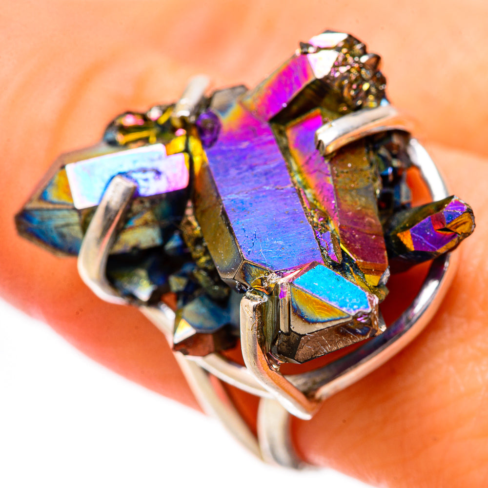Titanium Sunshine Druzy Rings handcrafted by Anasilvercos - RING131487