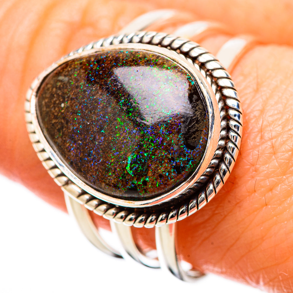 Andamooka Opal Rings handcrafted by Anasilvercos - RING131489