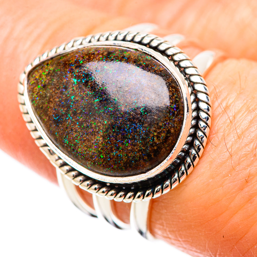 Andamooka Opal Rings handcrafted by Anasilvercos - RING131501