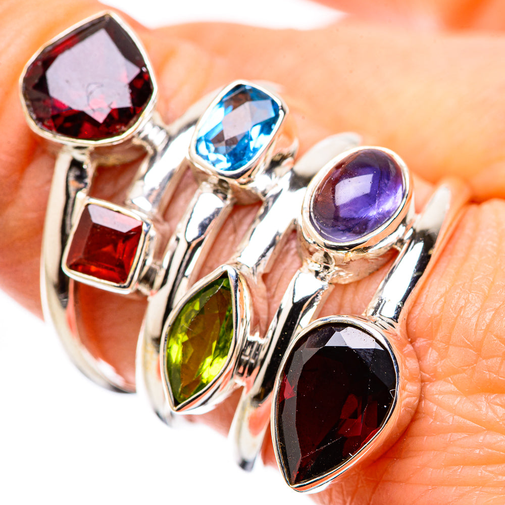Garnet Rings handcrafted by Anasilvercos - RING131522