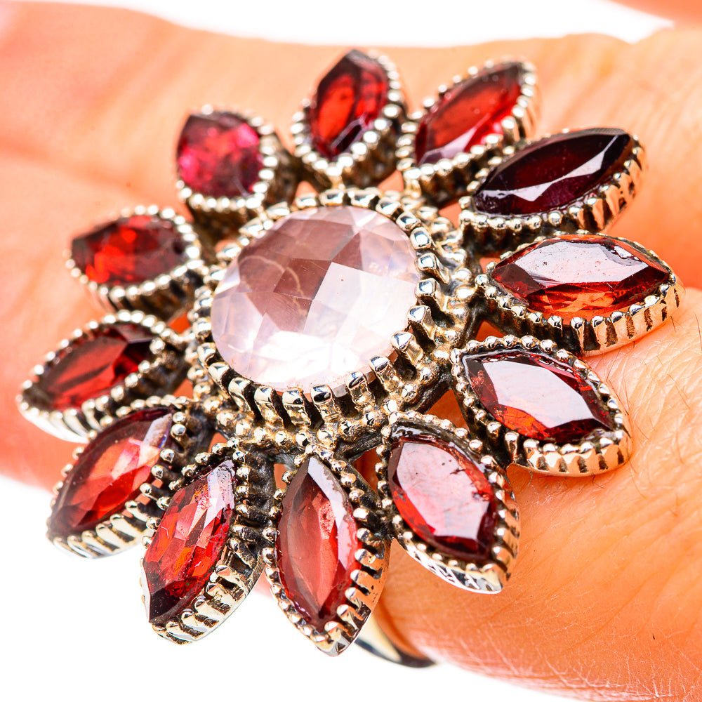 Rose Quartz Rings handcrafted by Anasilvercos - RING131525