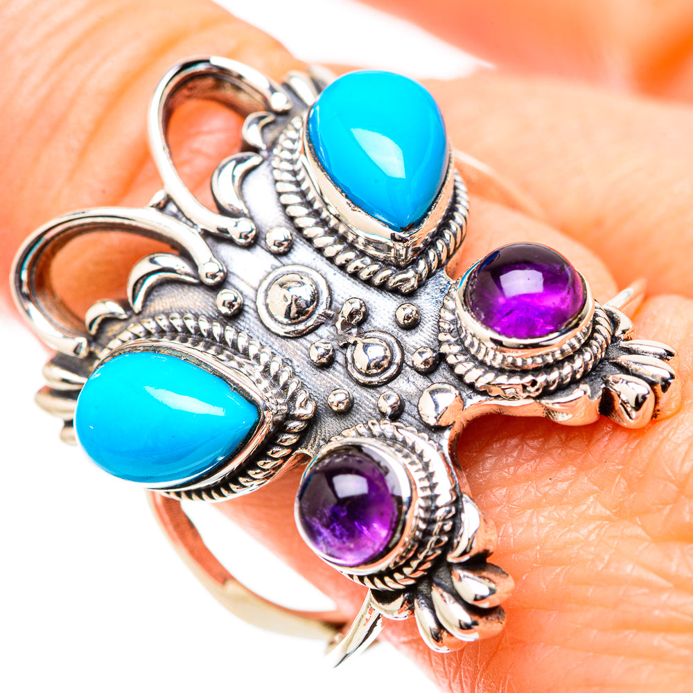 Sleeping Beauty Turquoise Rings handcrafted by Anasilvercos - RING131545