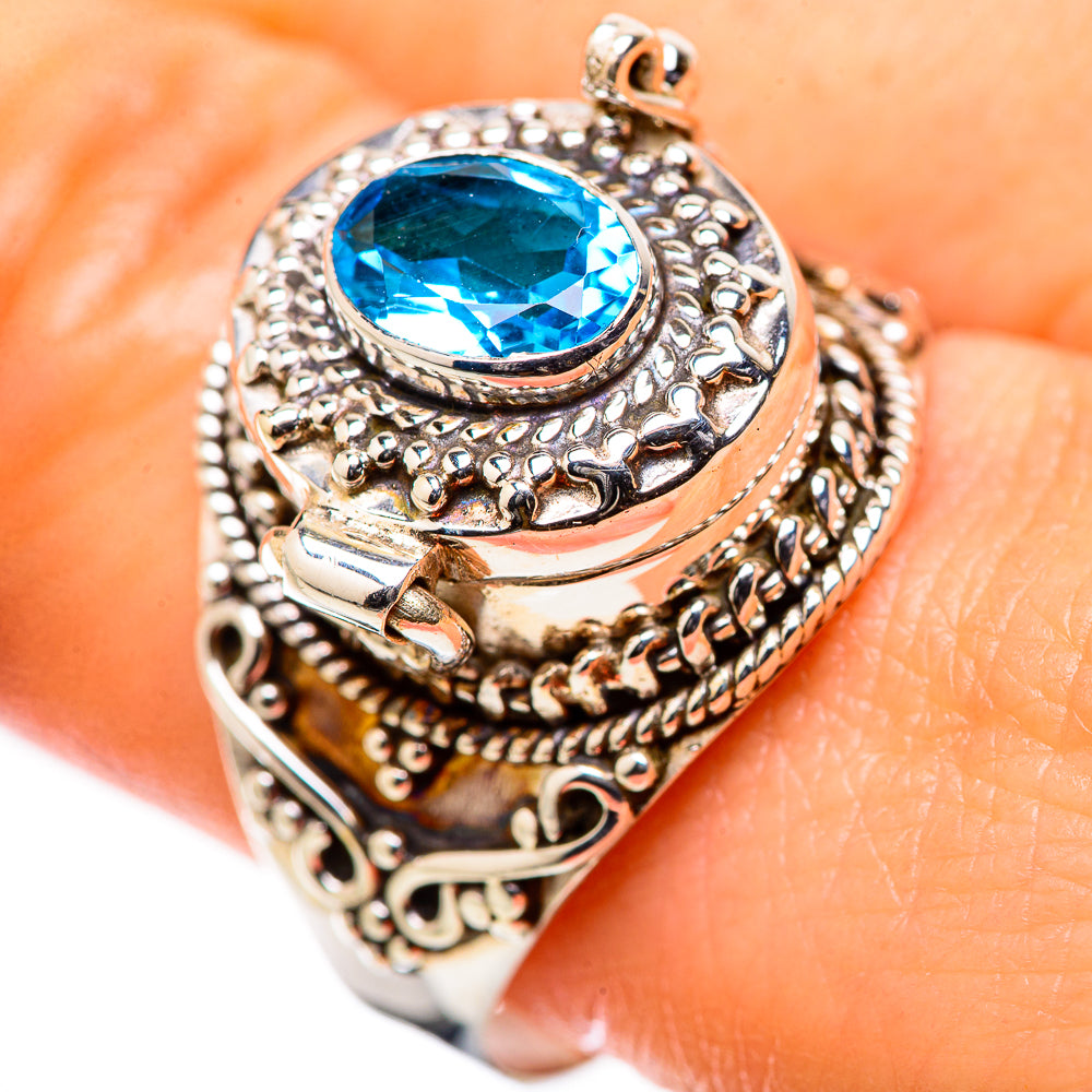 Swiss Blue Topaz Rings handcrafted by Anasilvercos - RING131546