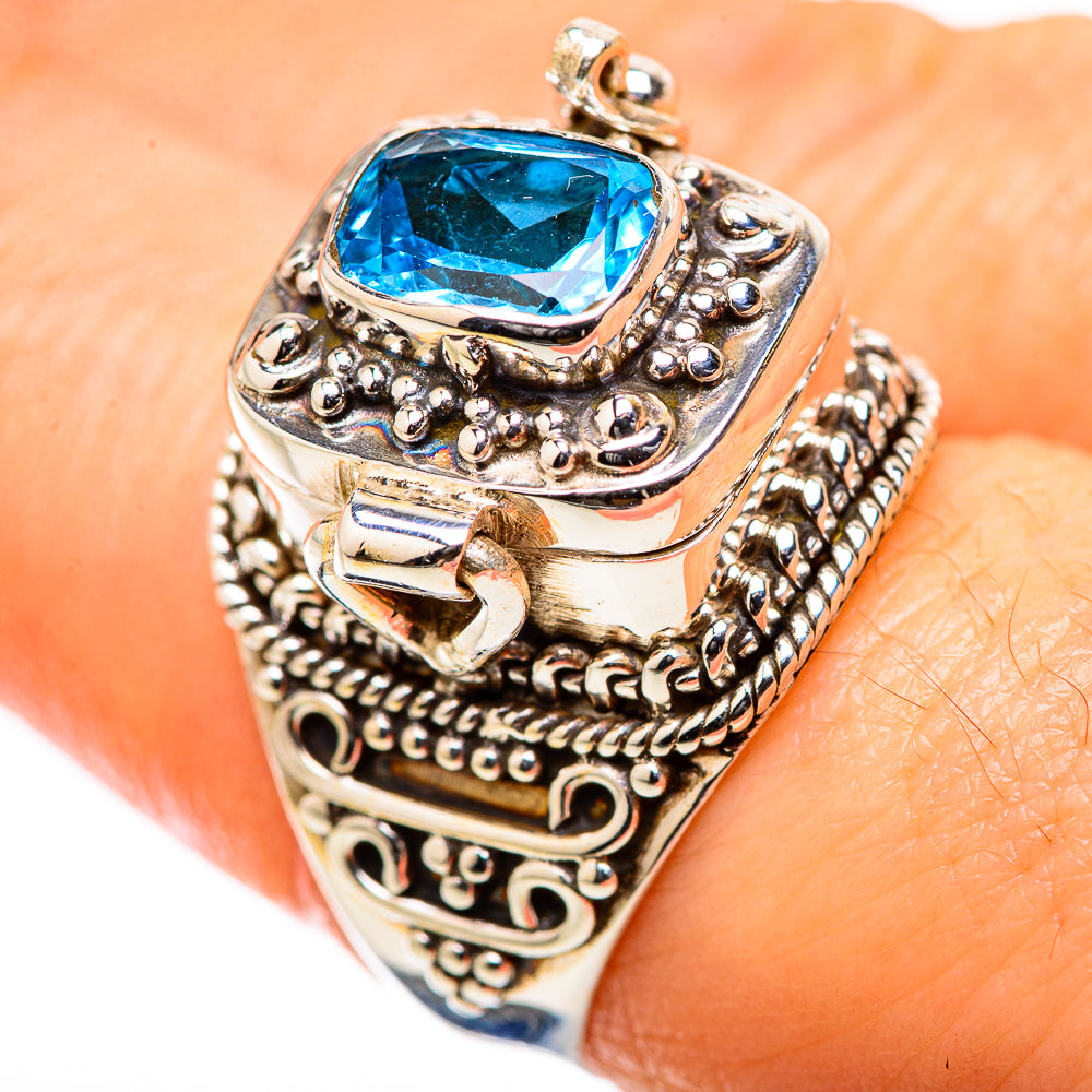 Swiss Blue Topaz Rings handcrafted by Anasilvercos - RING131547