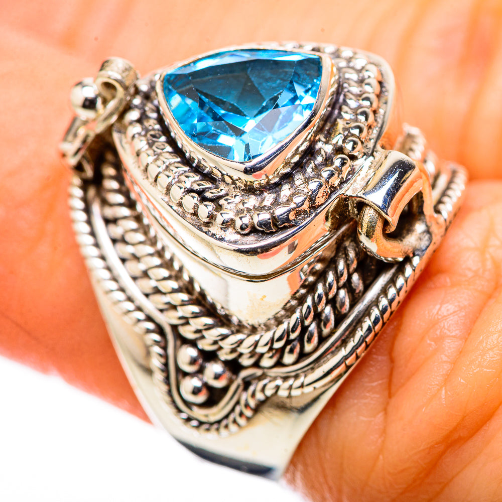 Swiss Blue Topaz Rings handcrafted by Anasilvercos - RING131548