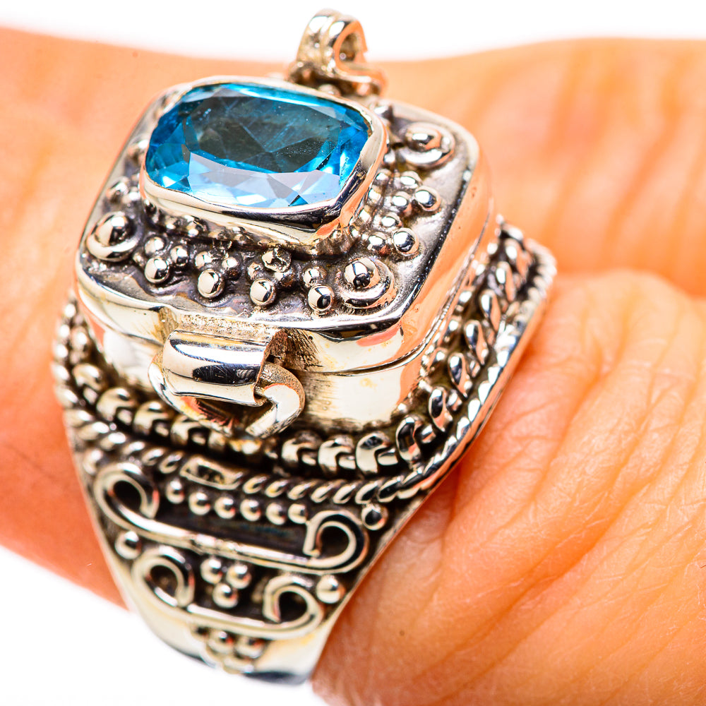 Swiss Blue Topaz Rings handcrafted by Anasilvercos - RING131563