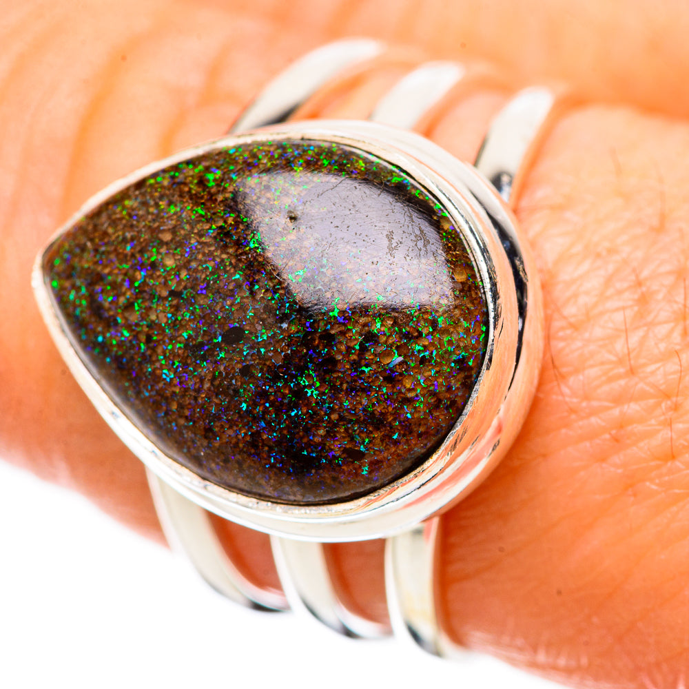Andamooka Opal Rings handcrafted by Anasilvercos - RING131572