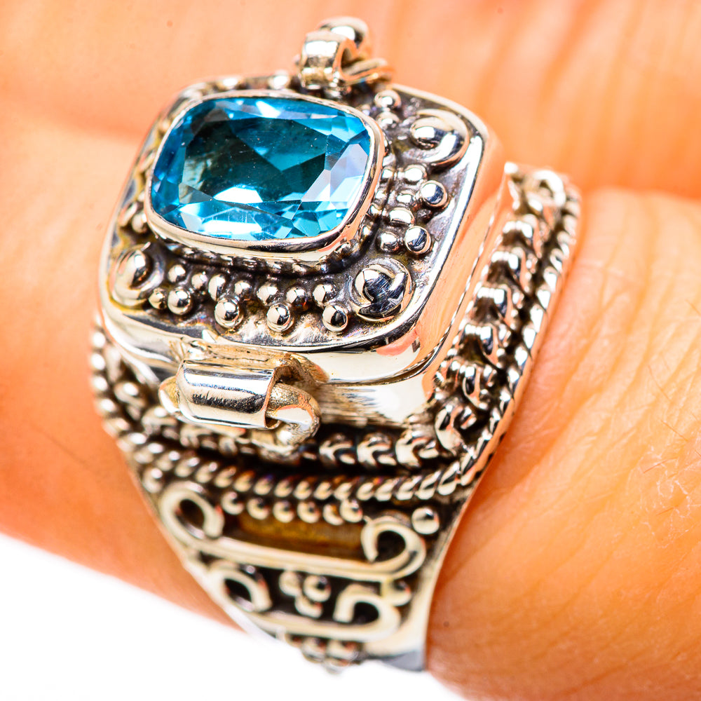 Swiss Blue Topaz Rings handcrafted by Anasilvercos - RING131575
