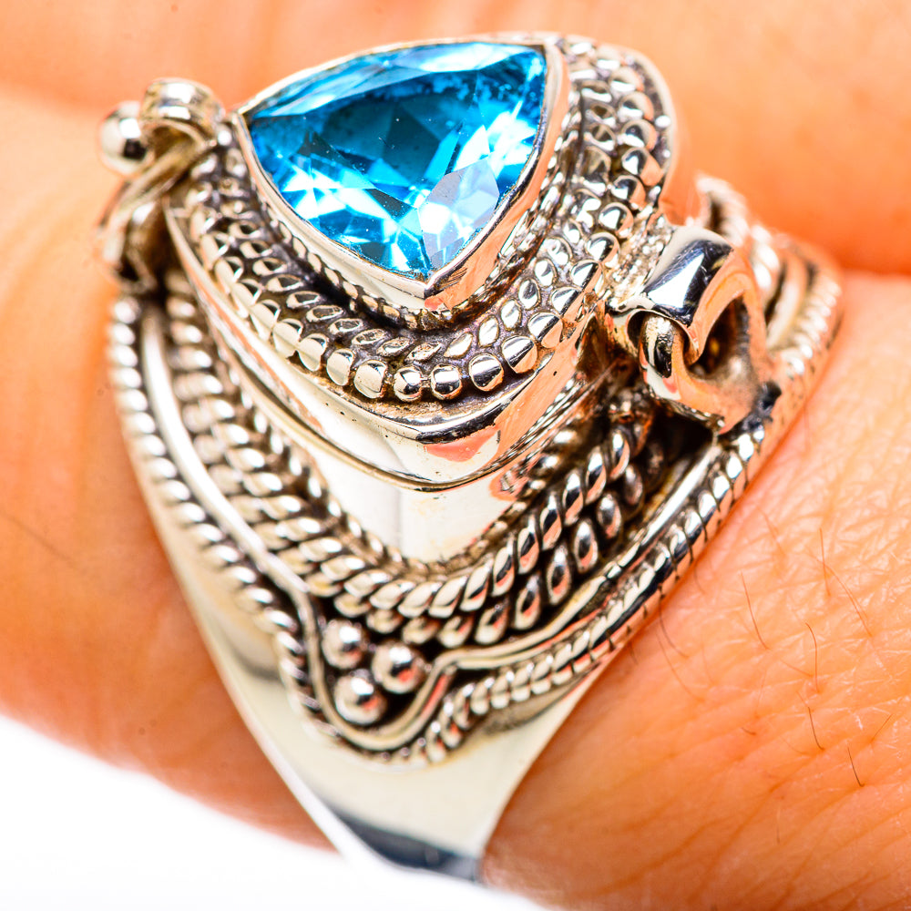 Swiss Blue Topaz Rings handcrafted by Anasilvercos - RING131576
