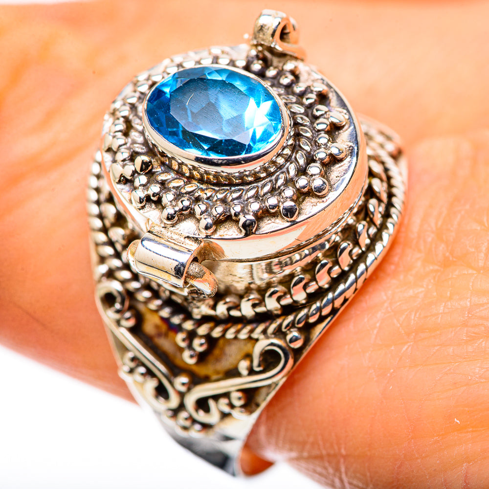 Swiss Blue Topaz Rings handcrafted by Anasilvercos - RING131577