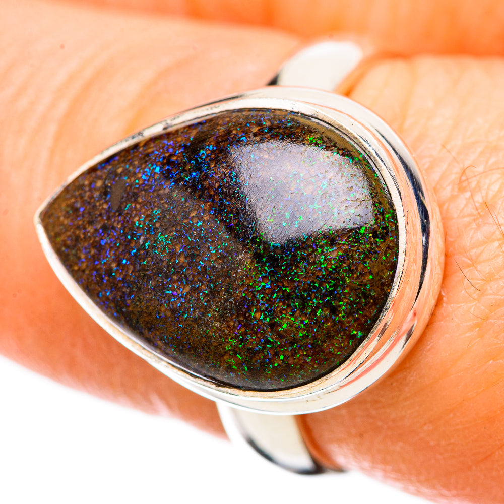 Andamooka Opal Rings handcrafted by Anasilvercos - RING131586
