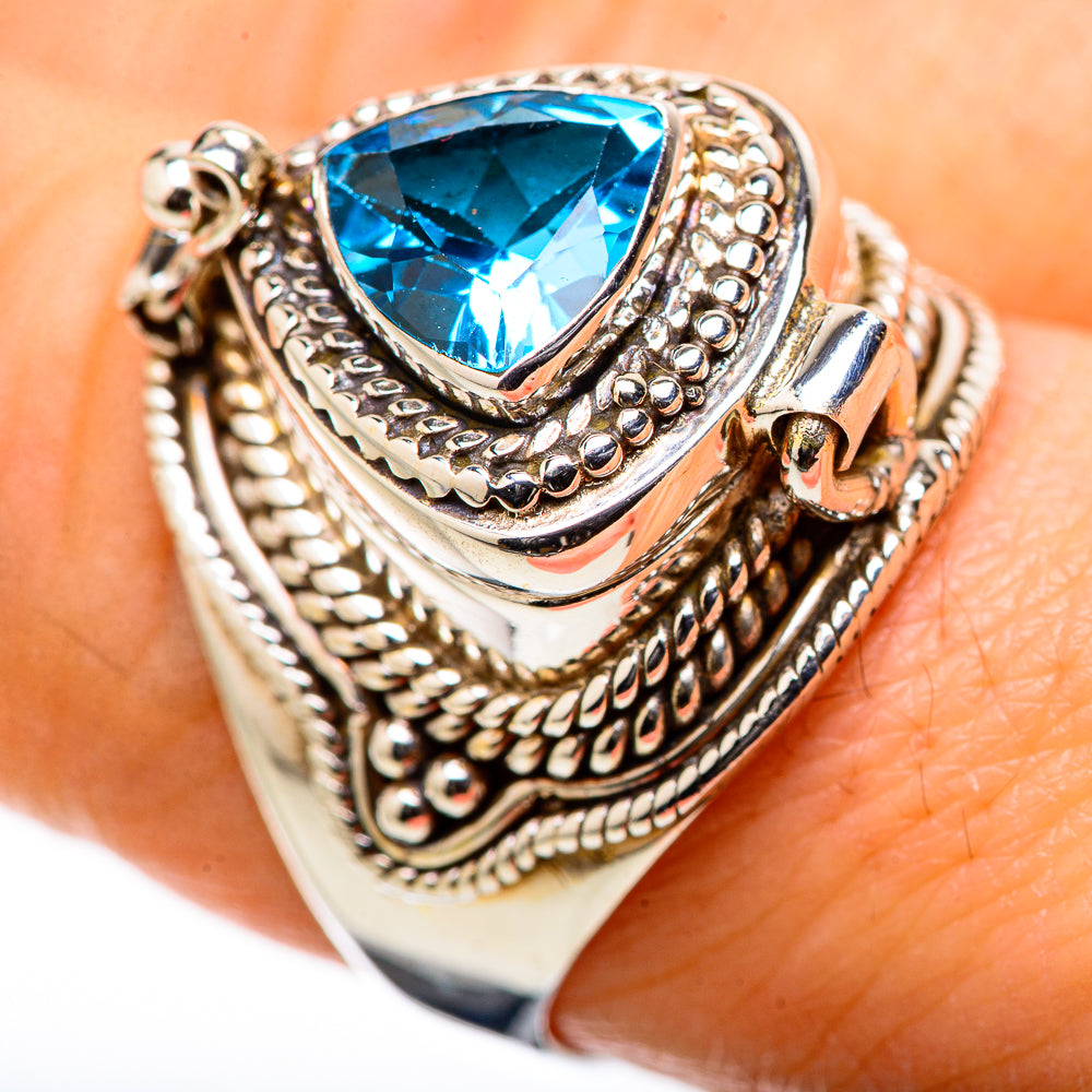 Swiss Blue Topaz Rings handcrafted by Anasilvercos - RING131590