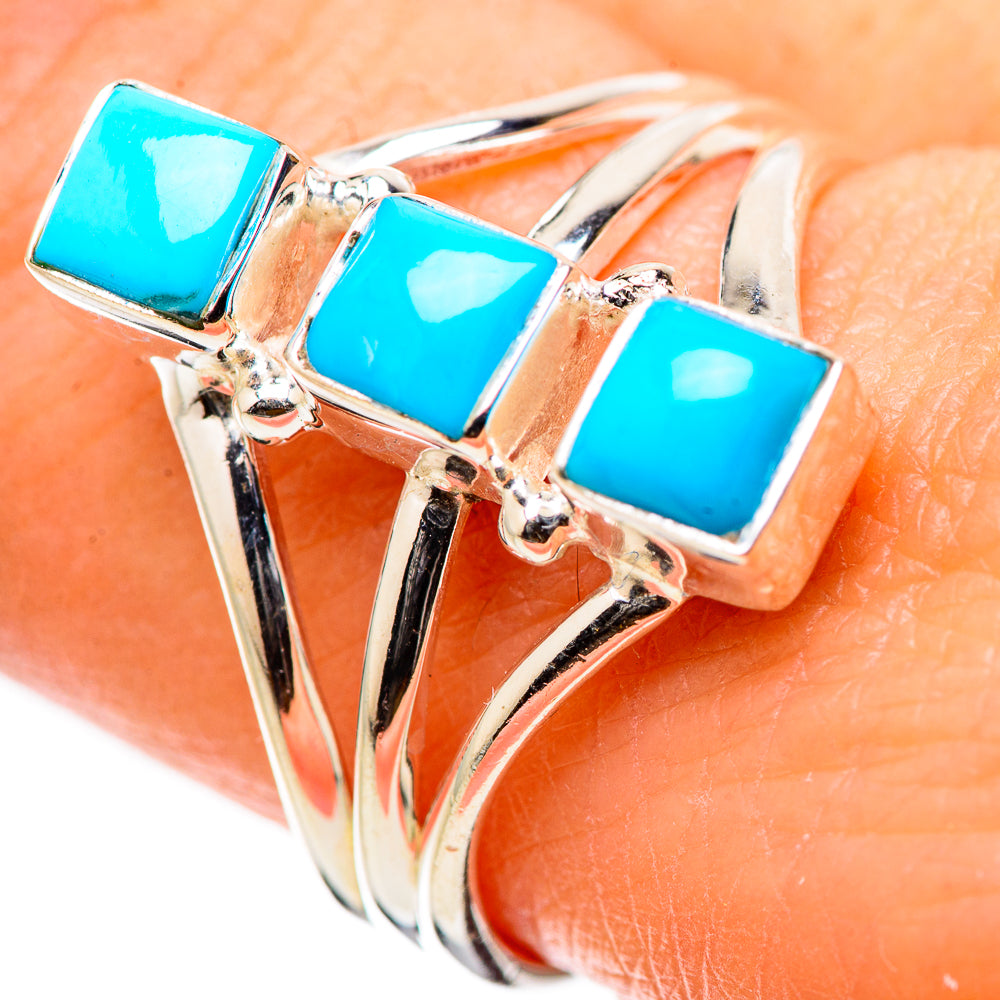 Sleeping Beauty Turquoise Rings handcrafted by Anasilvercos - RING131612