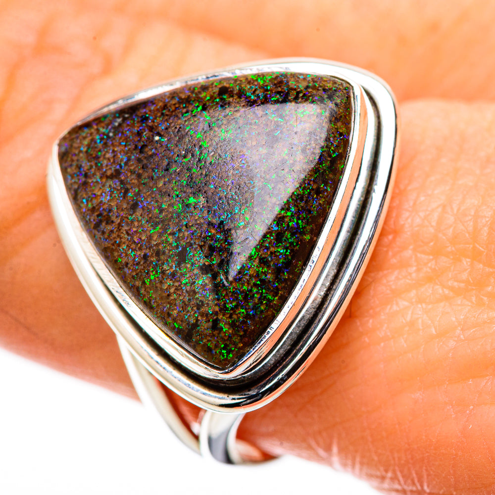 Andamooka Opal Rings handcrafted by Anasilvercos - RING131617