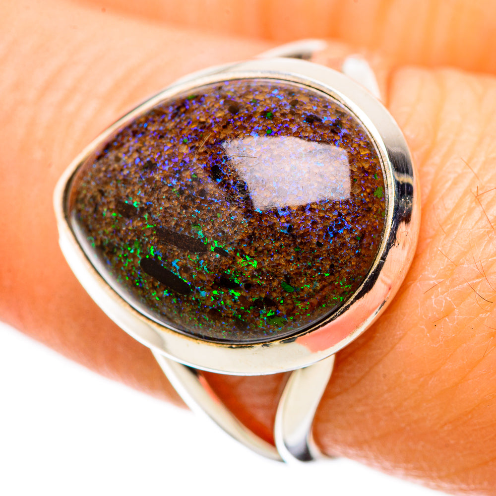 Andamooka Opal Rings handcrafted by Anasilvercos - RING131618