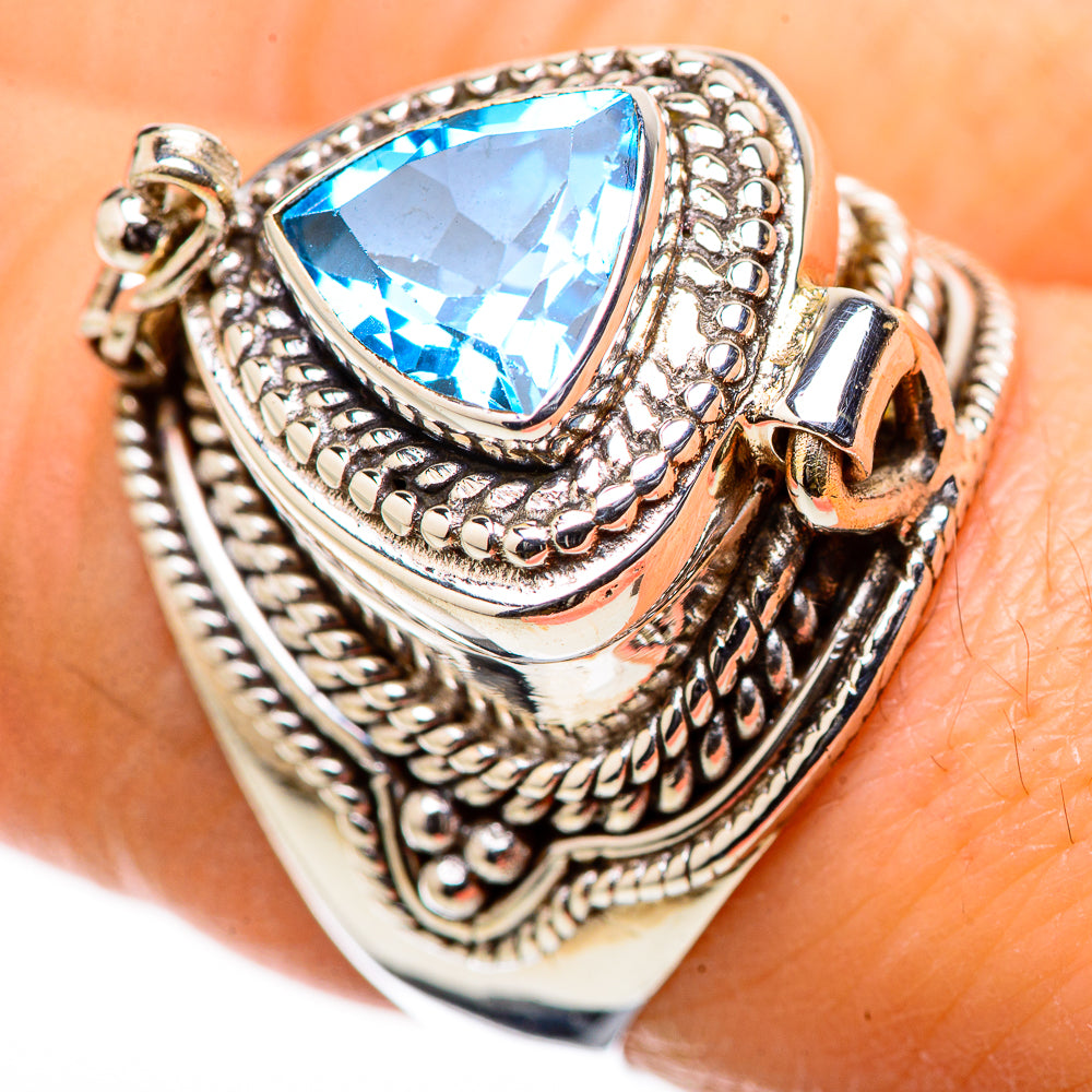 Swiss Blue Topaz Rings handcrafted by Anasilvercos - RING131619