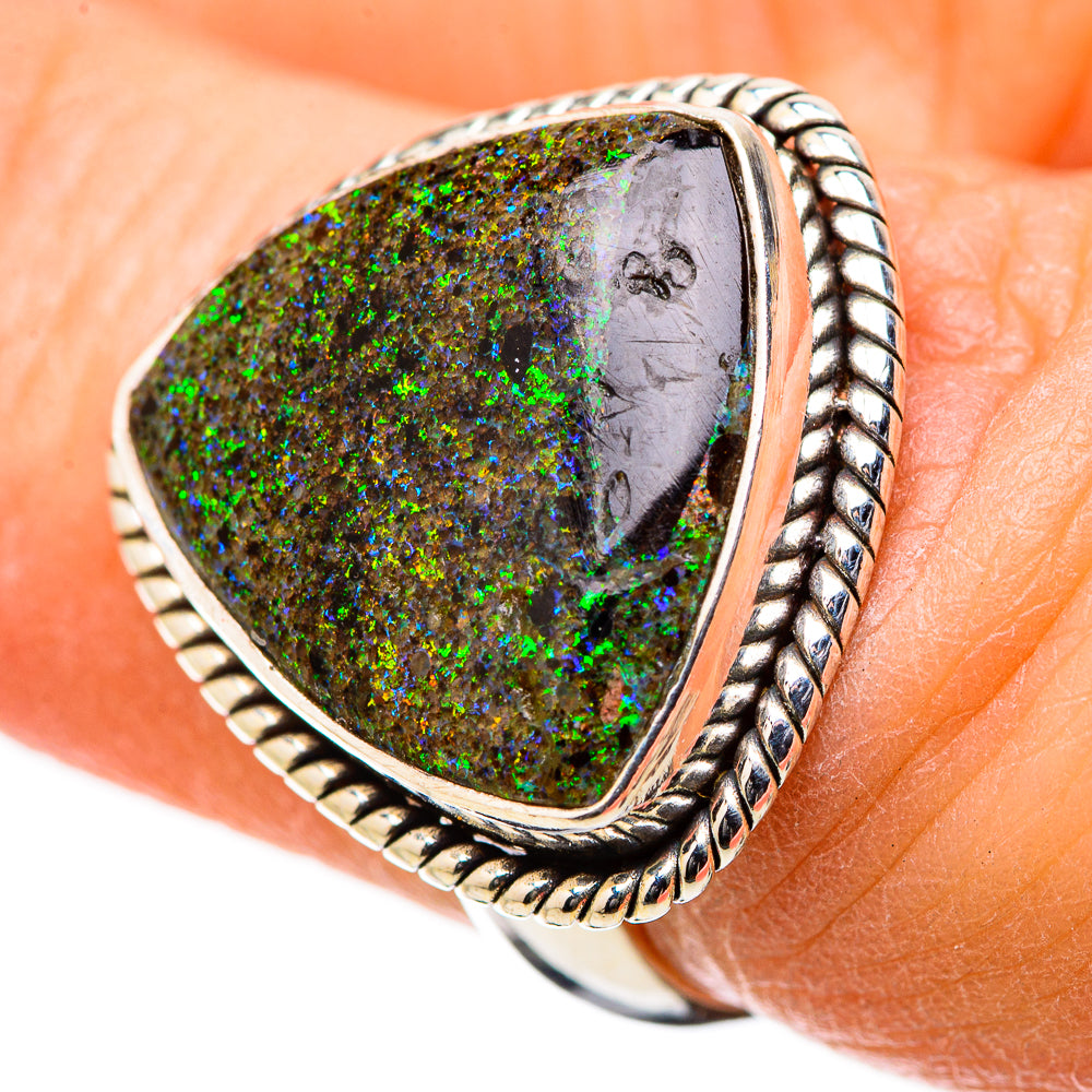 Andamooka Opal Rings handcrafted by Anasilvercos - RING131624