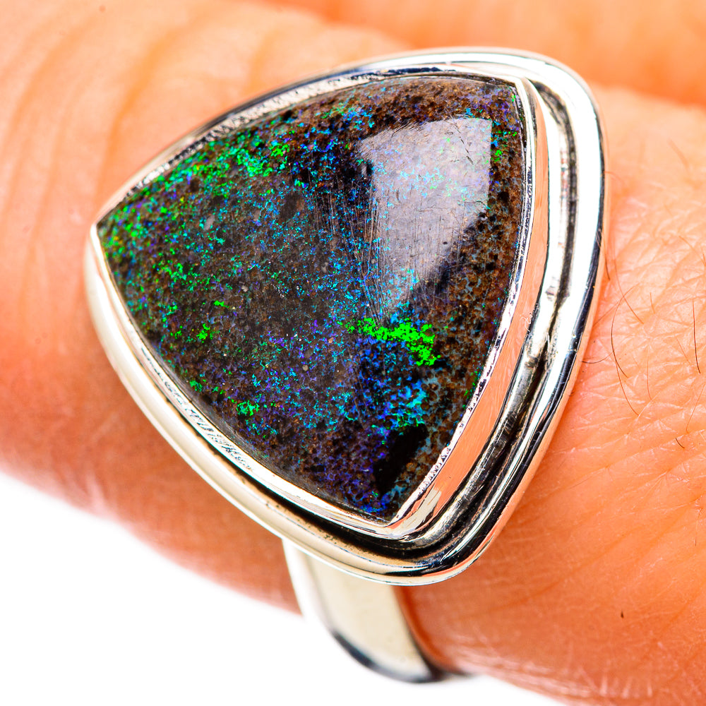 Andamooka Opal Rings handcrafted by Anasilvercos - RING131636