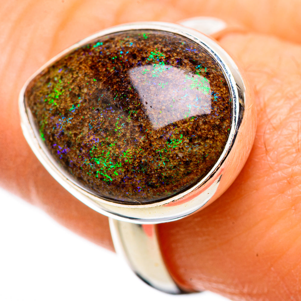 Andamooka Opal Rings handcrafted by Anasilvercos - RING131637