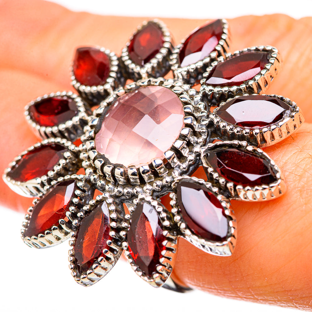 Rose Quartz Rings handcrafted by Anasilvercos - RING131653