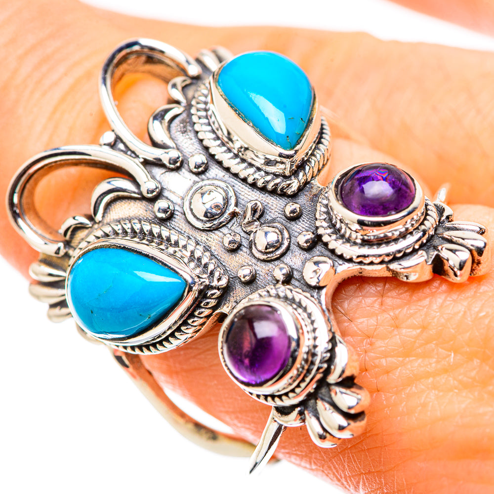 Sleeping Beauty Turquoise Rings handcrafted by Anasilvercos - RING131663