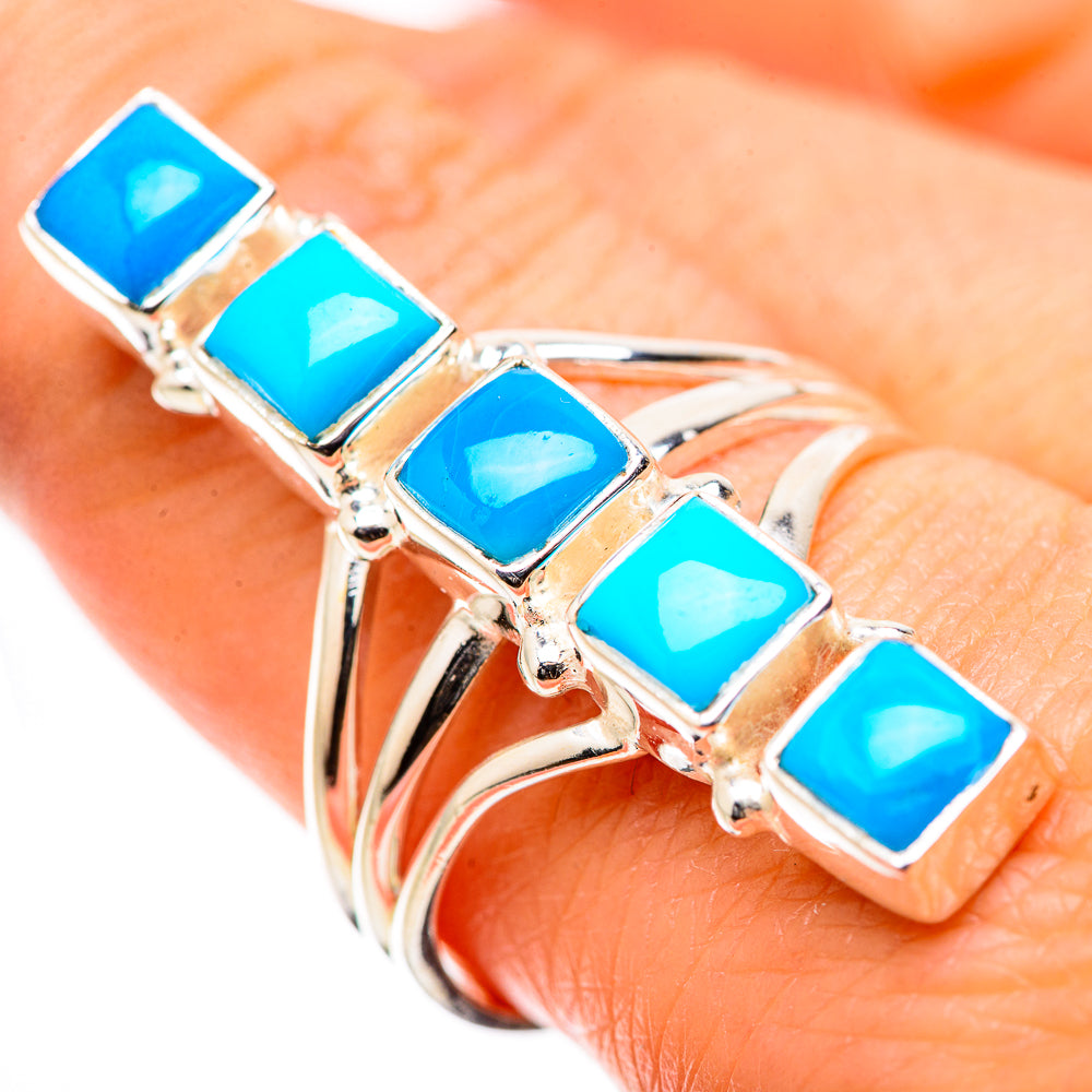 Sleeping Beauty Turquoise Rings handcrafted by Anasilvercos - RING131667