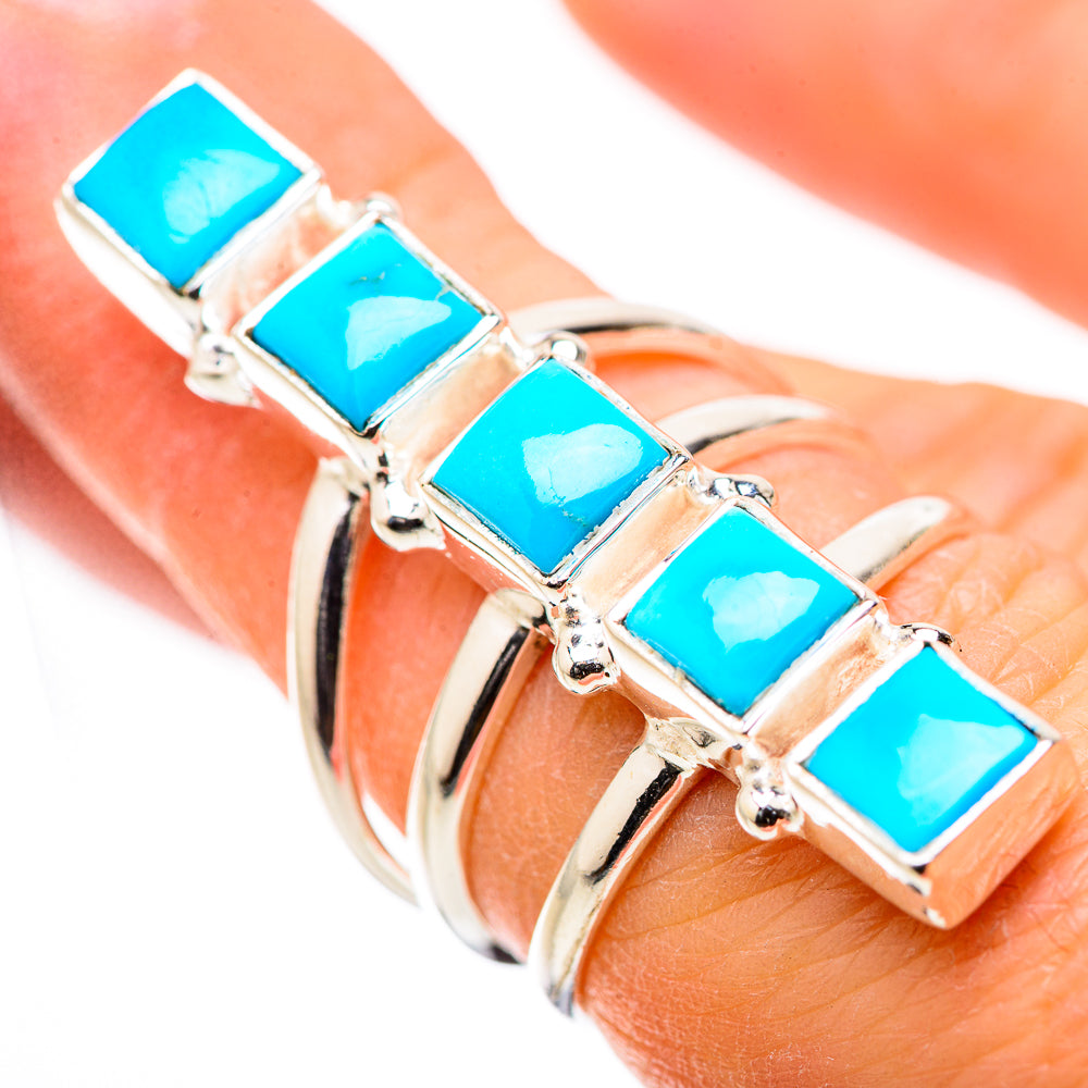 Sleeping Beauty Turquoise Rings handcrafted by Anasilvercos - RING131668