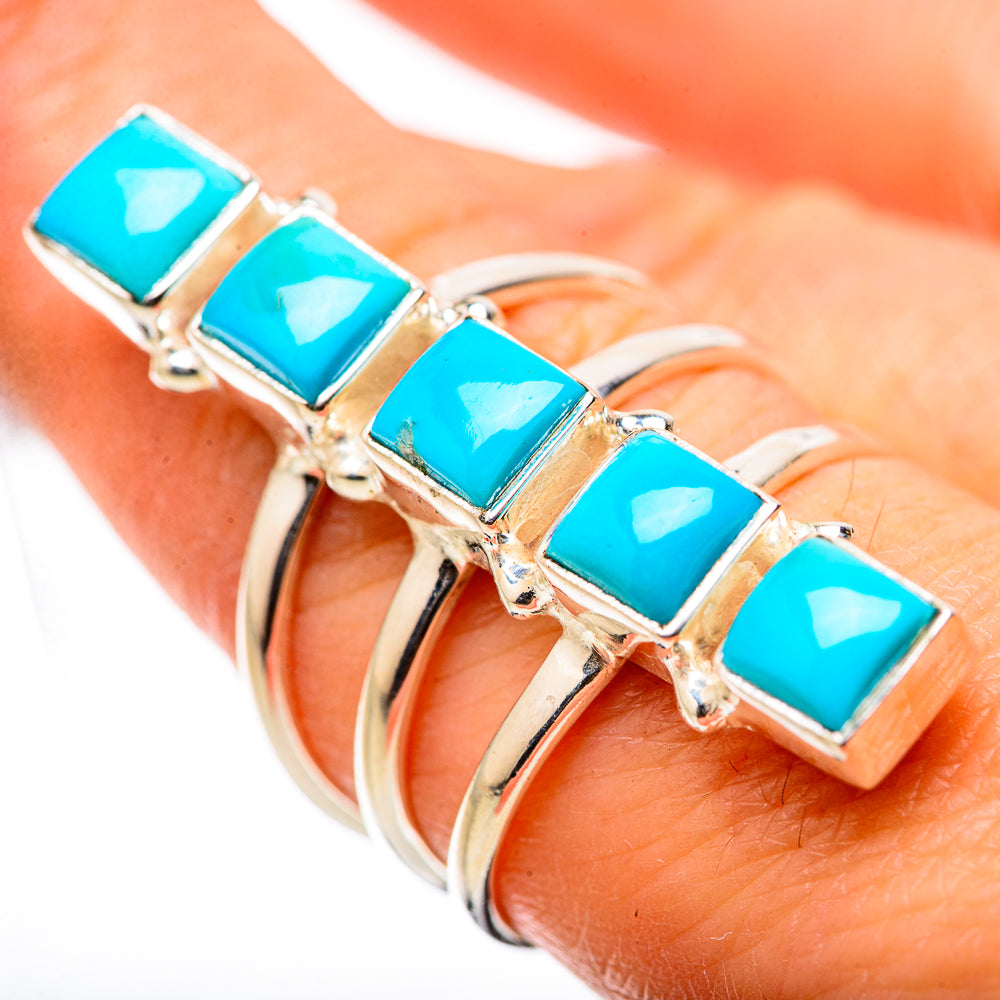 Sleeping Beauty Turquoise Rings handcrafted by Anasilvercos - RING131721