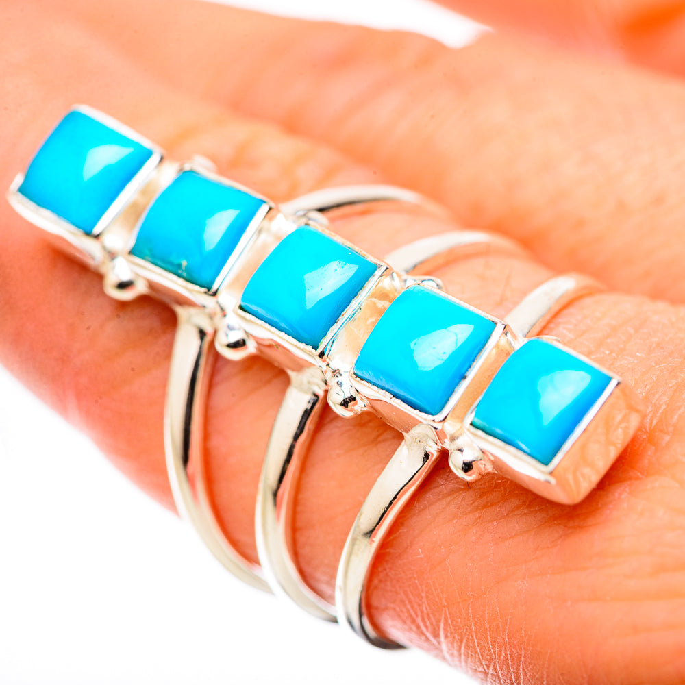 Sleeping Beauty Turquoise Rings handcrafted by Anasilvercos - RING131737