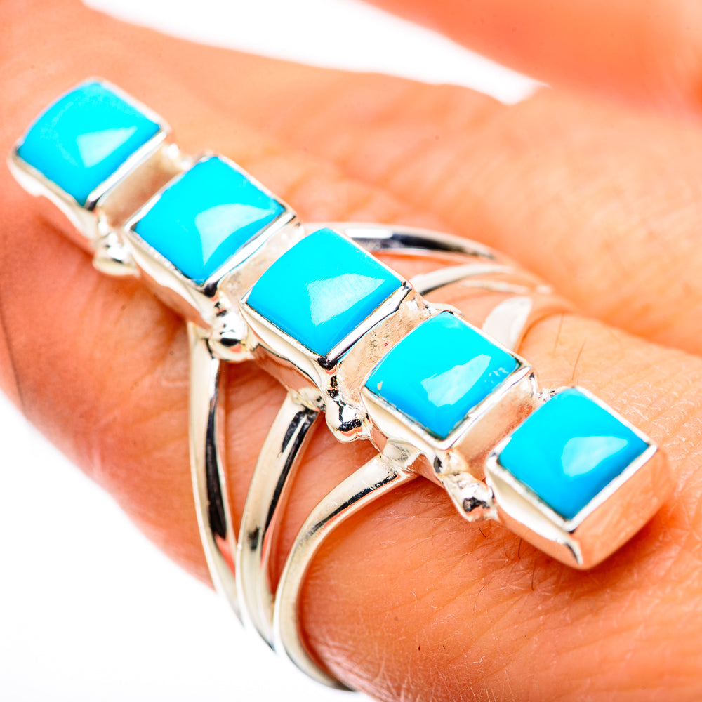 Sleeping Beauty Turquoise Rings handcrafted by Anasilvercos - RING131740