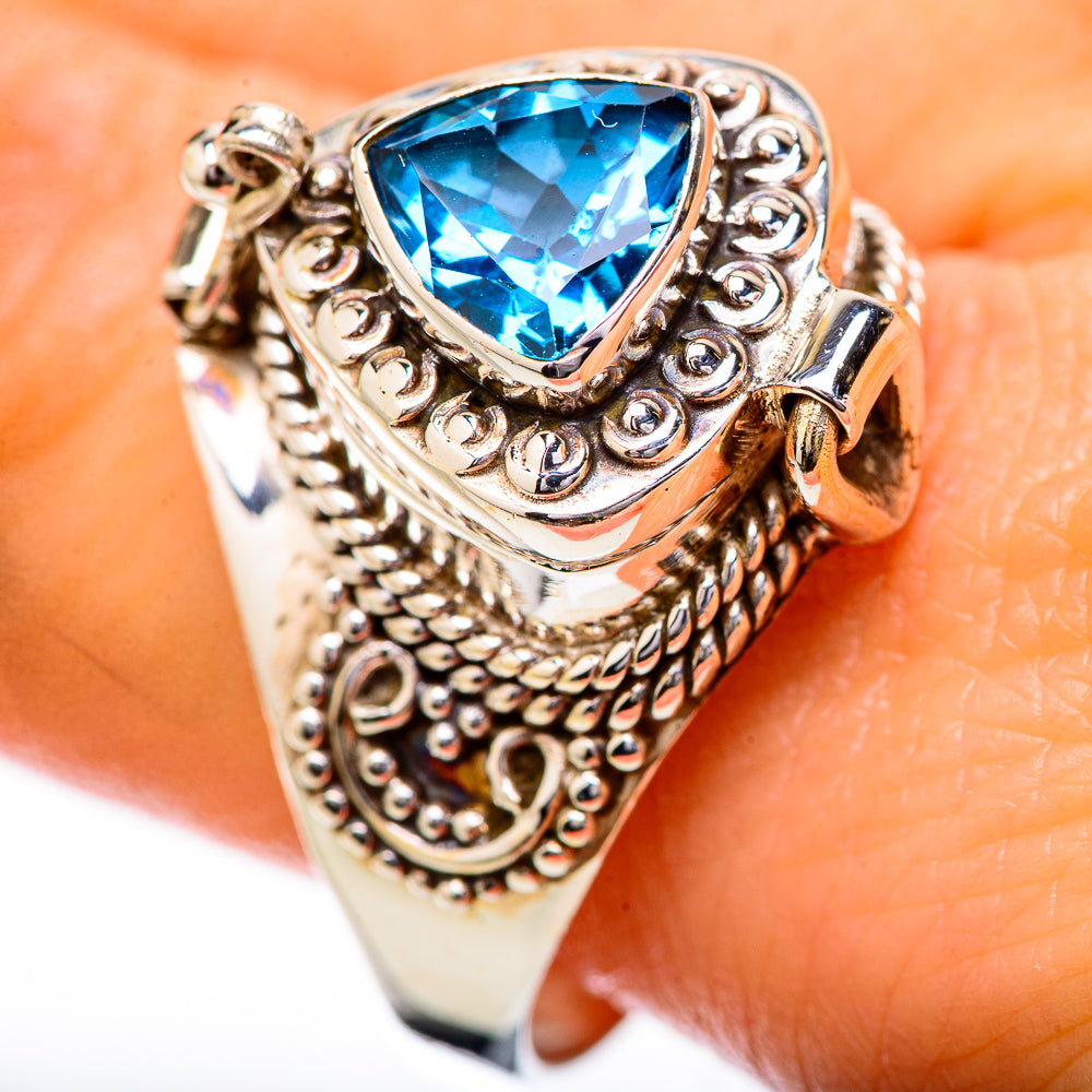 Swiss Blue Topaz Rings handcrafted by Anasilvercos - RING131750