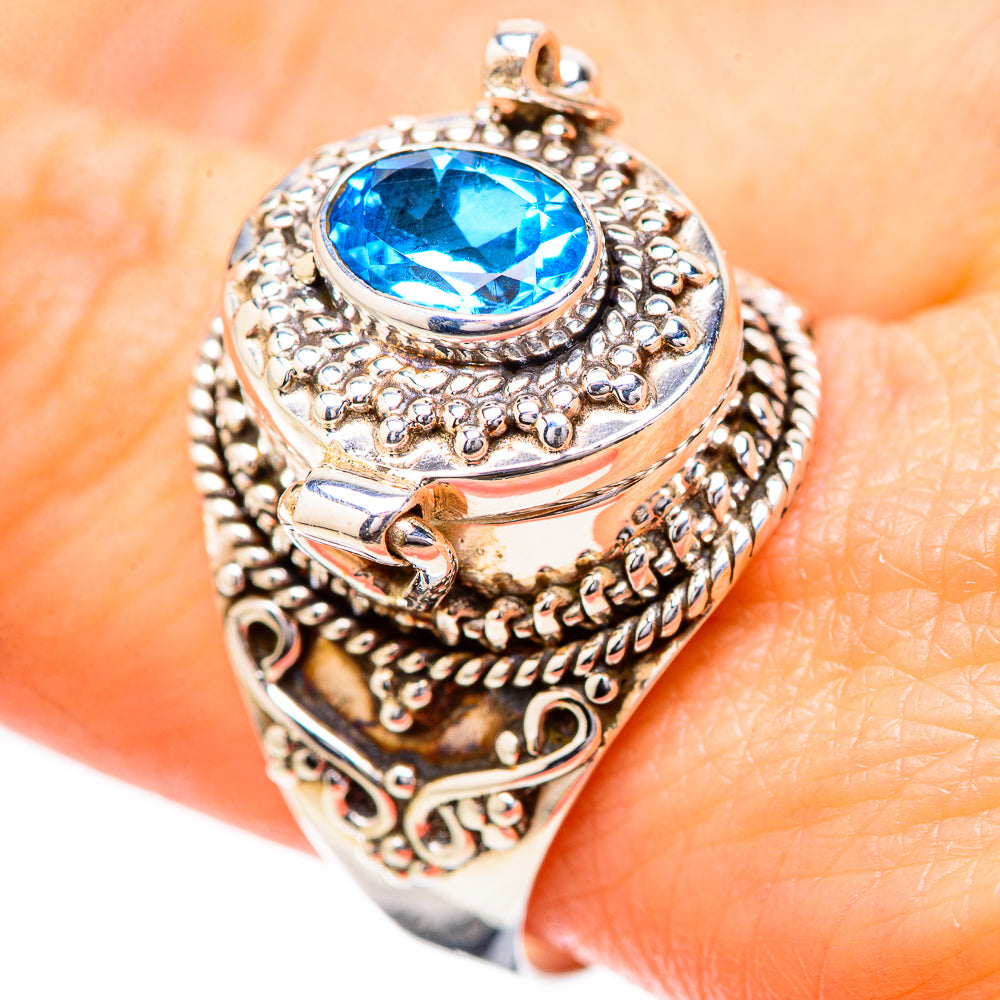 Swiss Blue Topaz Rings handcrafted by Anasilvercos - RING131751