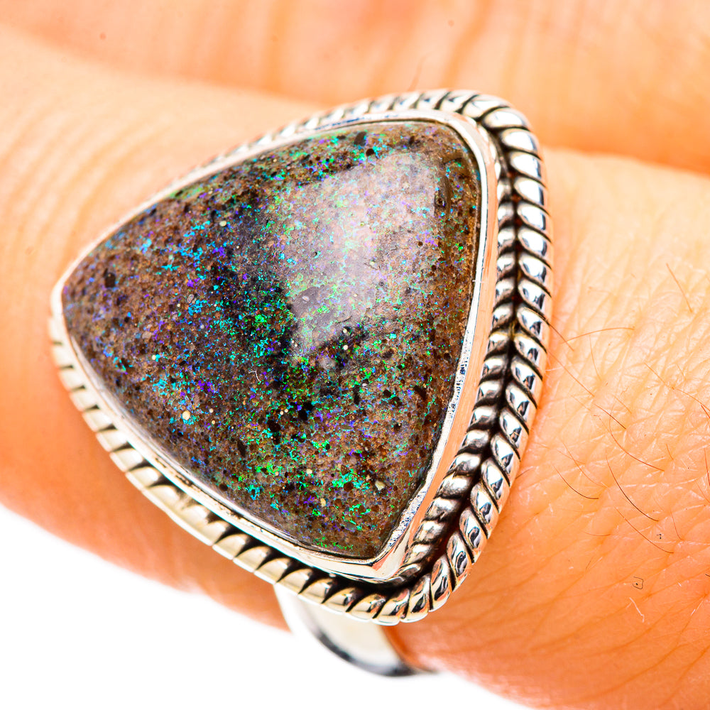 Andamooka Opal Rings handcrafted by Anasilvercos - RING131763