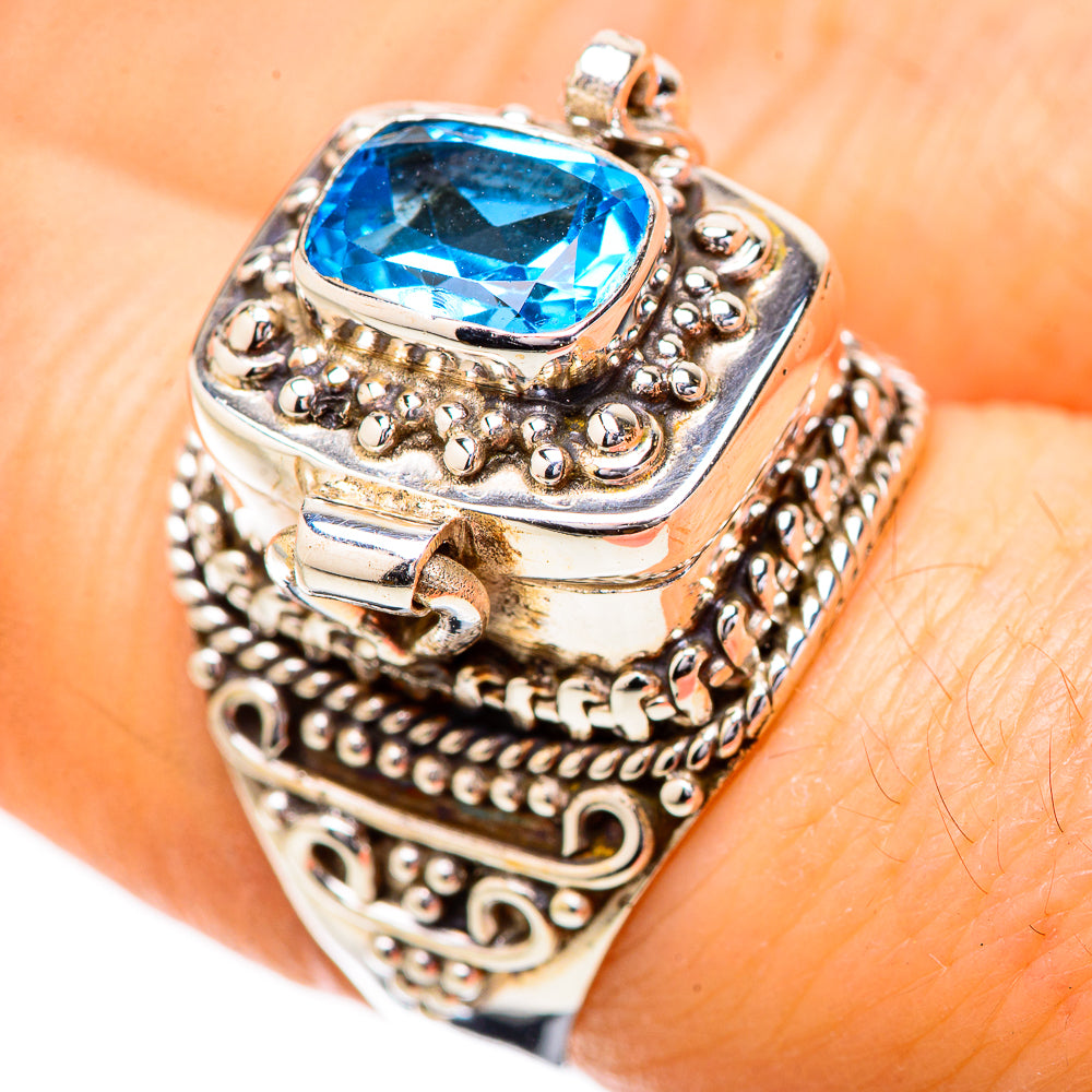 Swiss Blue Topaz Rings handcrafted by Anasilvercos - RING131780