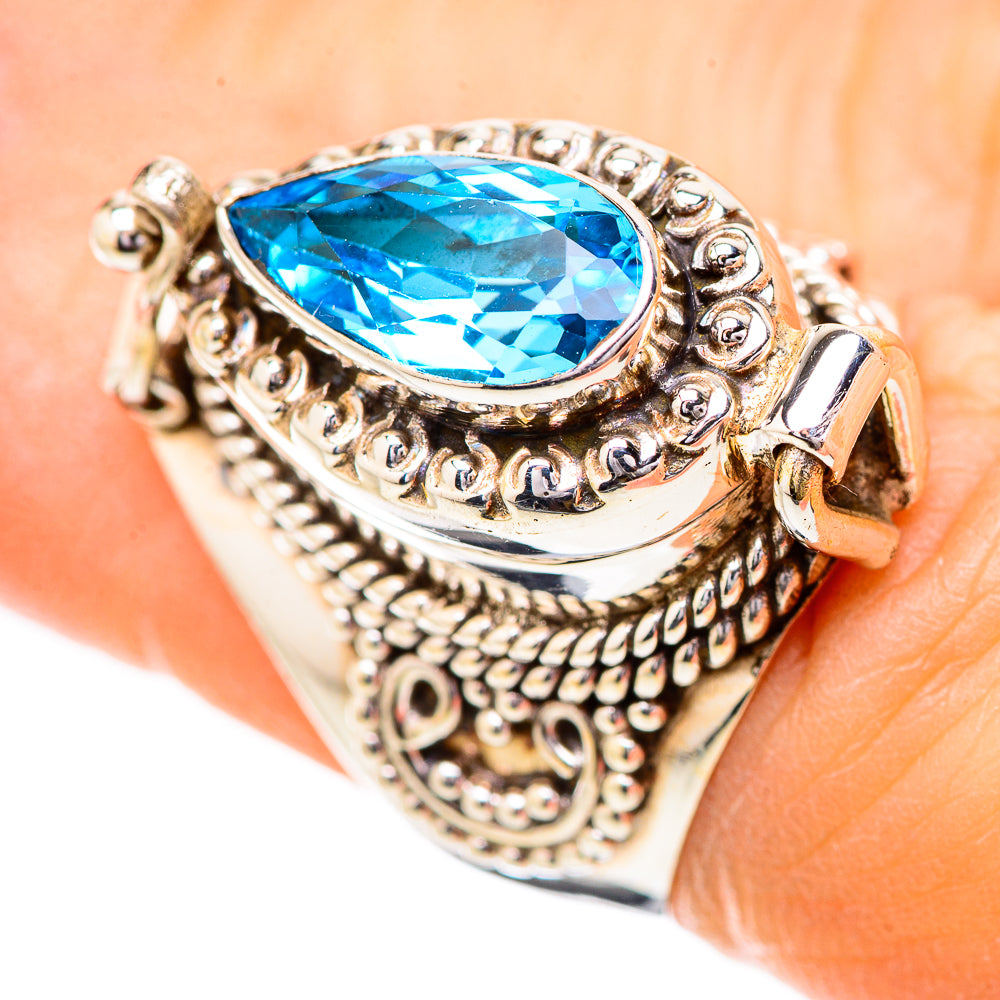Swiss Blue Topaz Rings handcrafted by Anasilvercos - RING131781