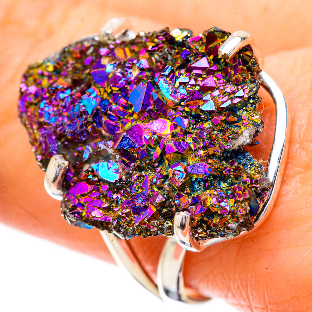 Titanium Sunshine Druzy Rings handcrafted by Anasilvercos - RING131790