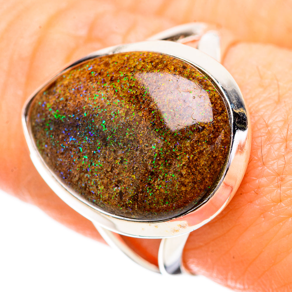 Andamooka Opal Rings handcrafted by Anasilvercos - RING131795