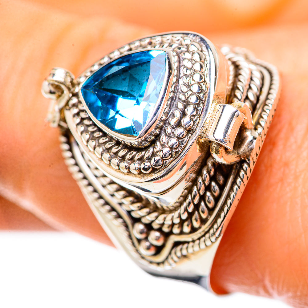 Swiss Blue Topaz Rings handcrafted by Anasilvercos - RING131796