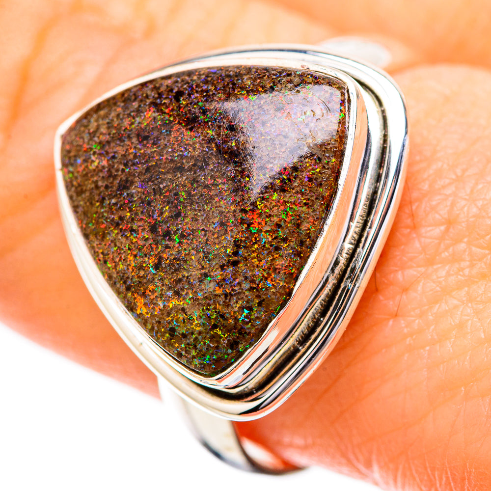 Andamooka Opal Rings handcrafted by Anasilvercos - RING131806