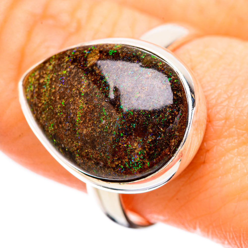 Andamooka Opal Rings handcrafted by Anasilvercos - RING131816