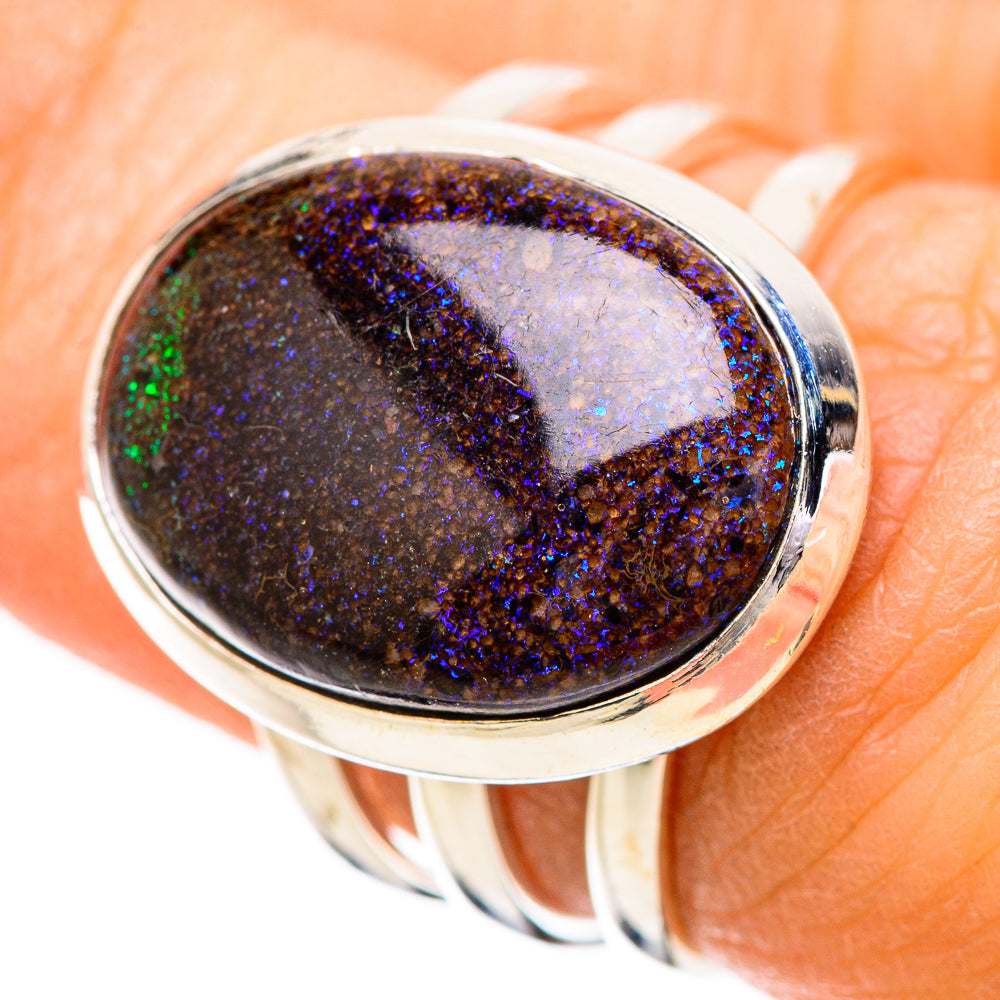 Andamooka Opal Rings handcrafted by Anasilvercos - RING131818