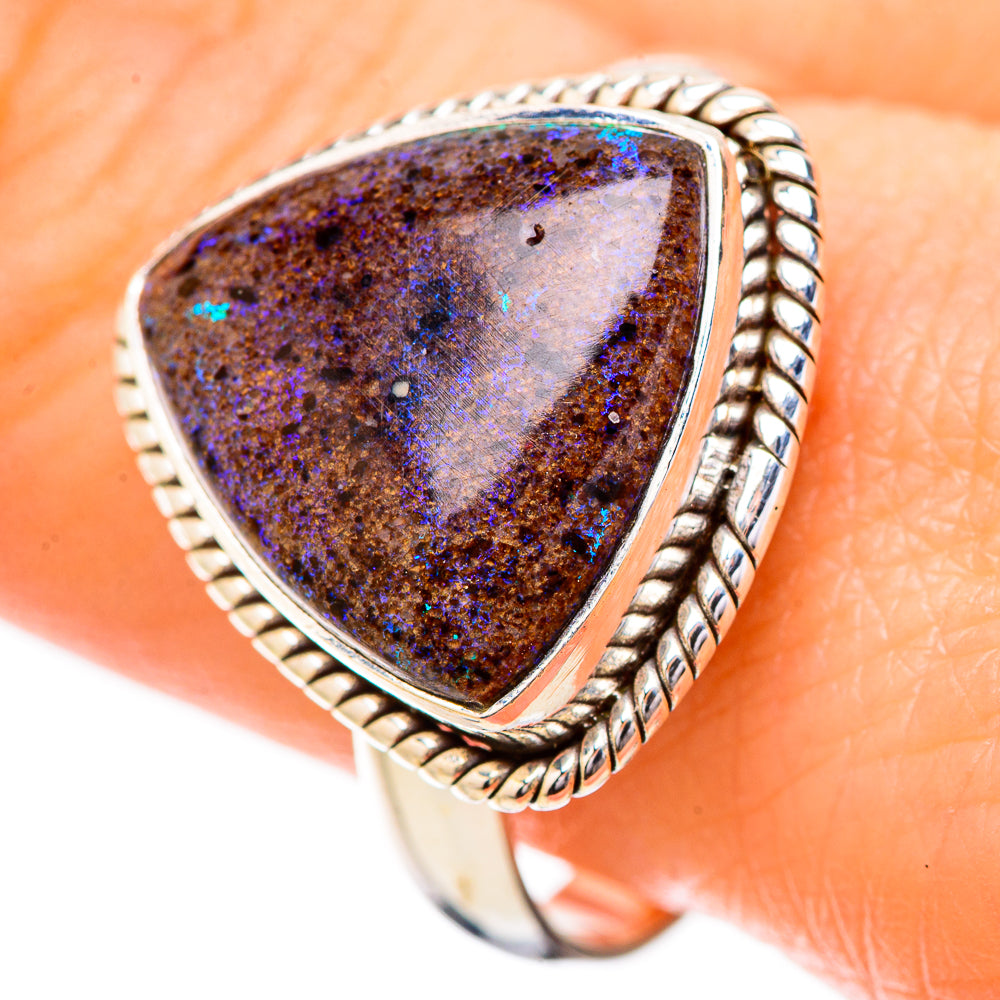 Andamooka Opal Rings handcrafted by Anasilvercos - RING131828